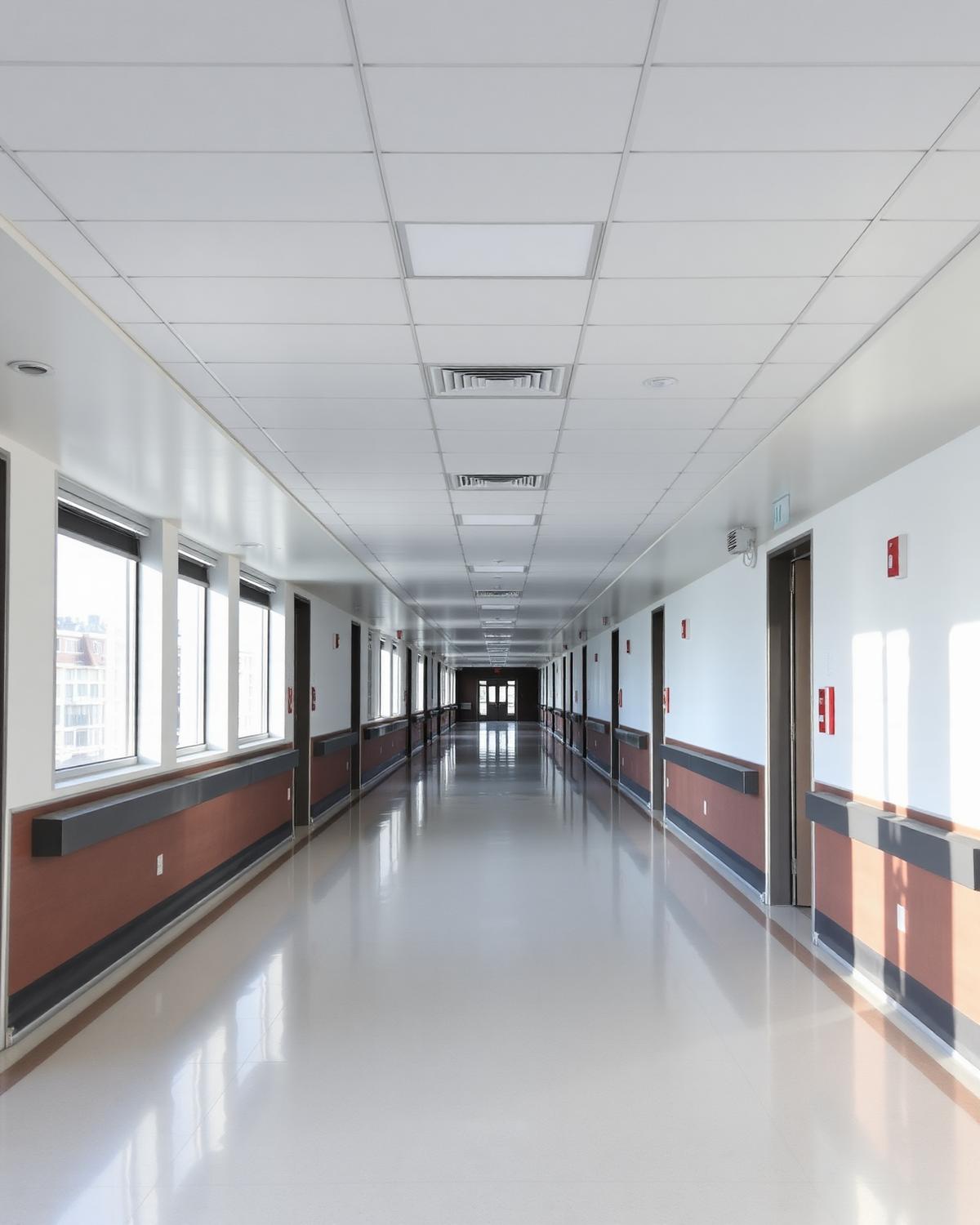 Clean bright corridor in a modern medical facility