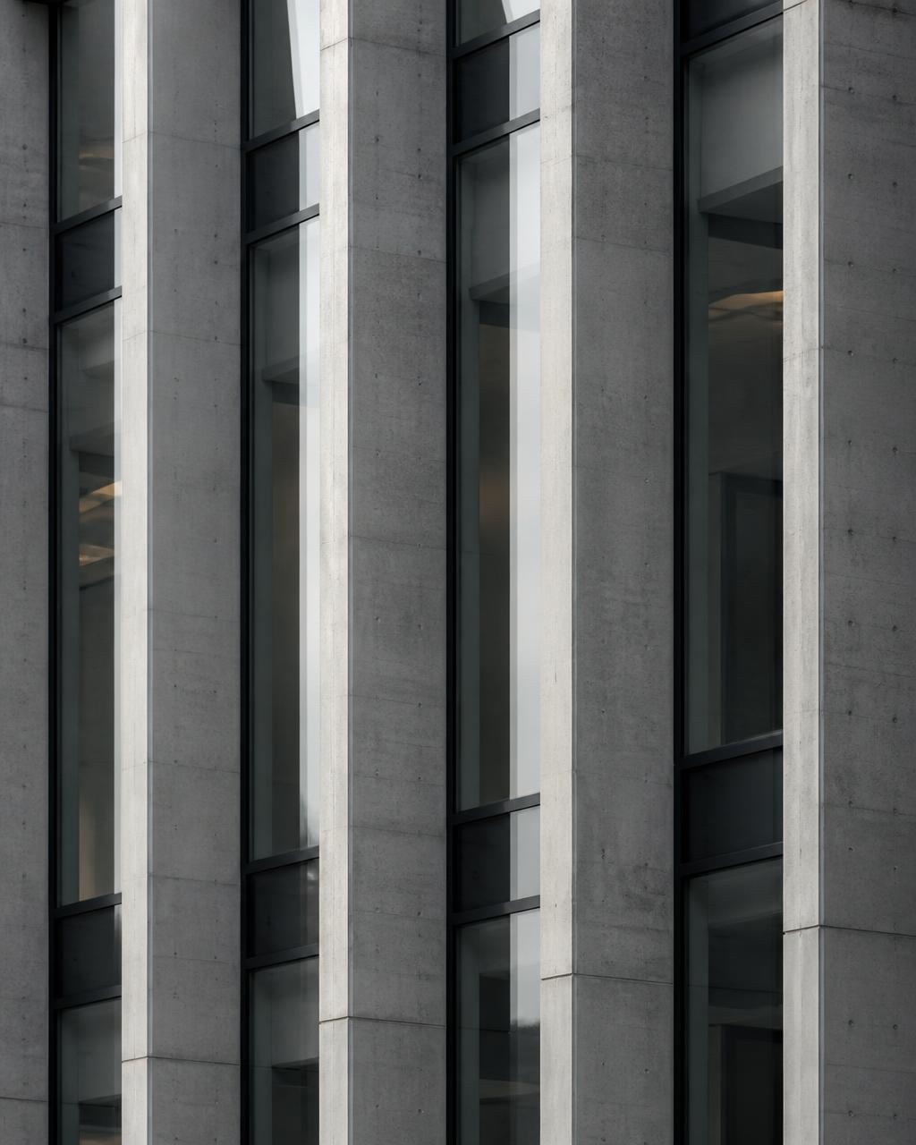 Architectural detail of a modern commercial building façade